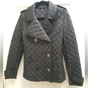 New. Burberry Brit.  leather double breasted jacket